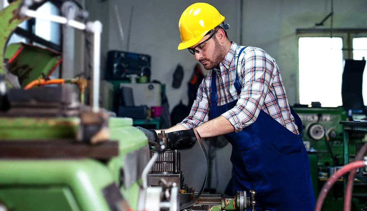 Man working on machinery